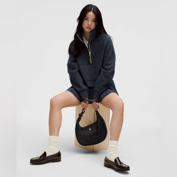 NWT Lululemon Scuba Oversized Funnel-Neck Half Zip Gold Zipper True Navy XS/S - Picture 4 of 15